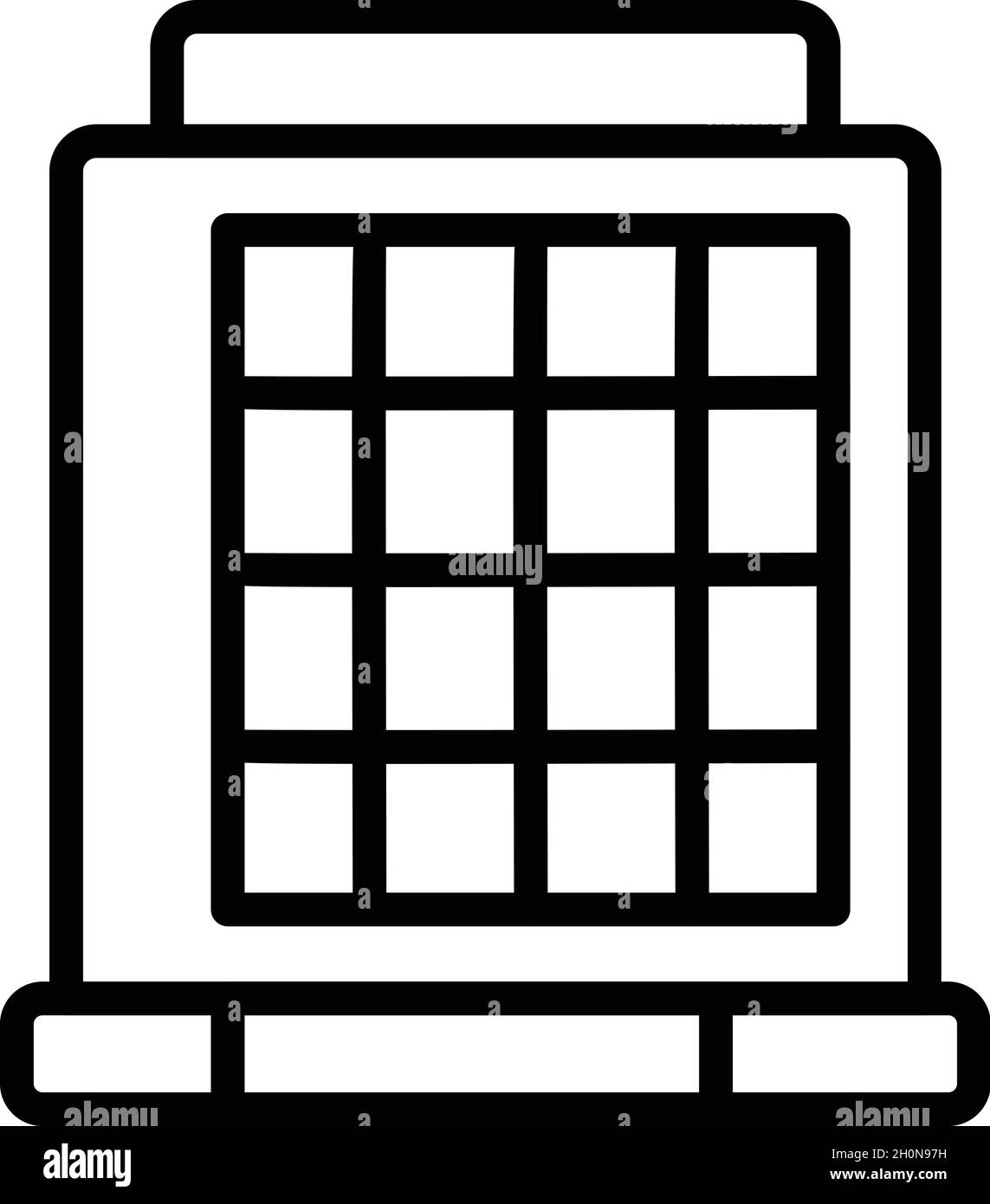 Vecteur de contour d'icône à plusieurs étages avant.Bloc de ville.Construction industrielle Illustration de Vecteur