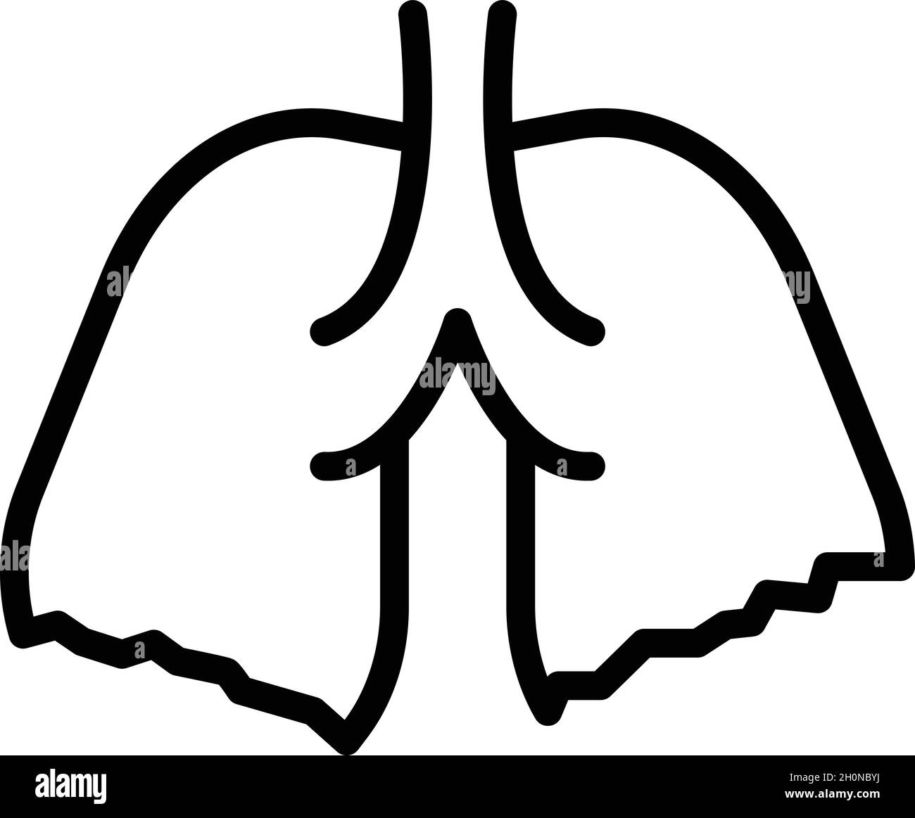 Vecteur de contour de l'icône de radiographie des poumons.Cancer du patient.Santé coffre Illustration de Vecteur