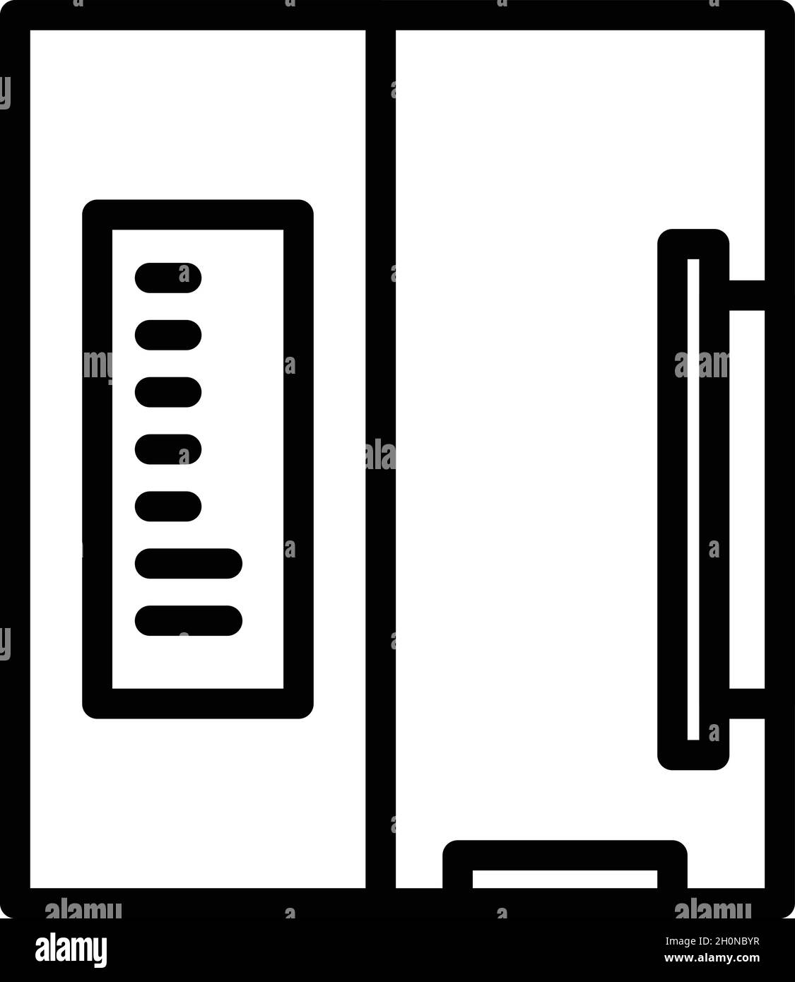 Vecteur de contour de l'icône de l'équipement de radiographie.Cancer du patient.Hôpital de Roentgen Illustration de Vecteur