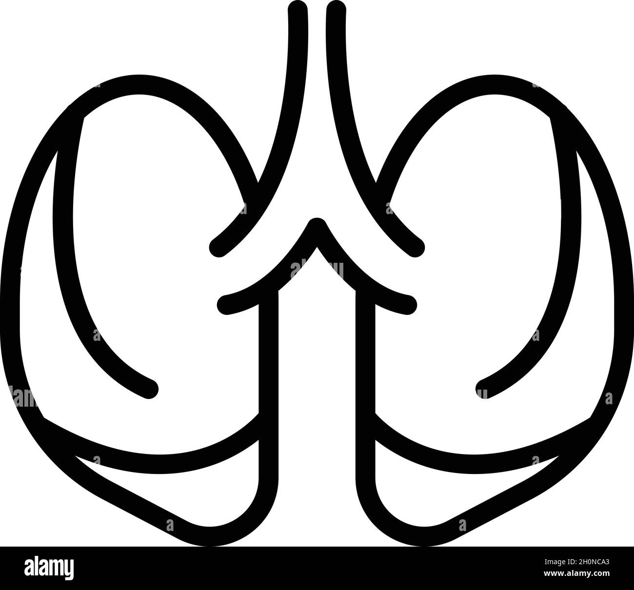 Vecteur de contour de l'icône de radiographie médicale.Diagnostic hospitalier.Santé poumons Illustration de Vecteur