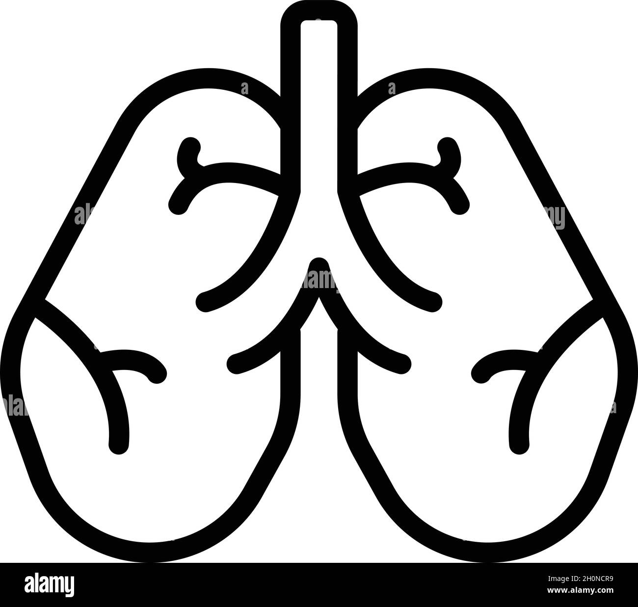 Hôpital médecine poumons icône vecteur de contour.Santé de la poitrine.Radiographie du cancer Illustration de Vecteur
