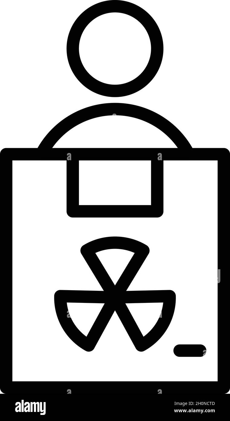 Vecteur de contour de l'icône de la boîte Roentgen.Diagnostic du médecin.Santé coffre Illustration de Vecteur