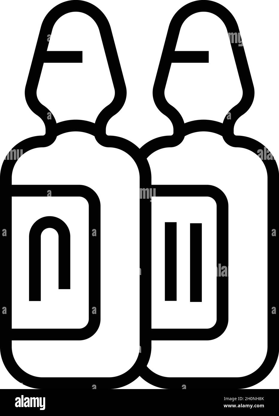 Vecteur de contour de l'icône d'ampoule de seringue de vaccin.Vaccin en flacon.Injection de bouteille Illustration de Vecteur