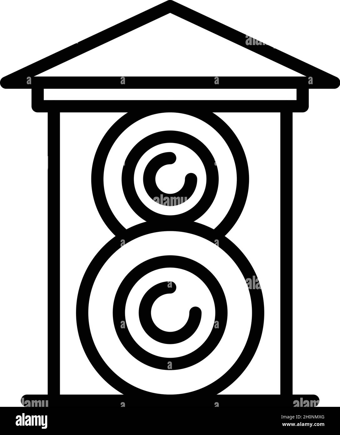 Vecteur de contour de l'icône de pile de balles.Foin agricole.Haystack de ferme Illustration de Vecteur