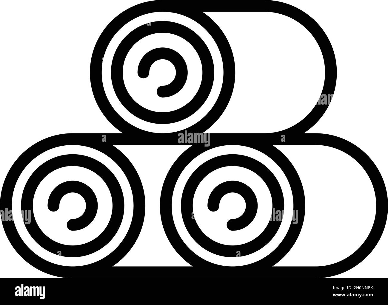 Vecteur de contour de l'icône de balle d'herbe.Paille de foin.Pile de la ferme Illustration de Vecteur