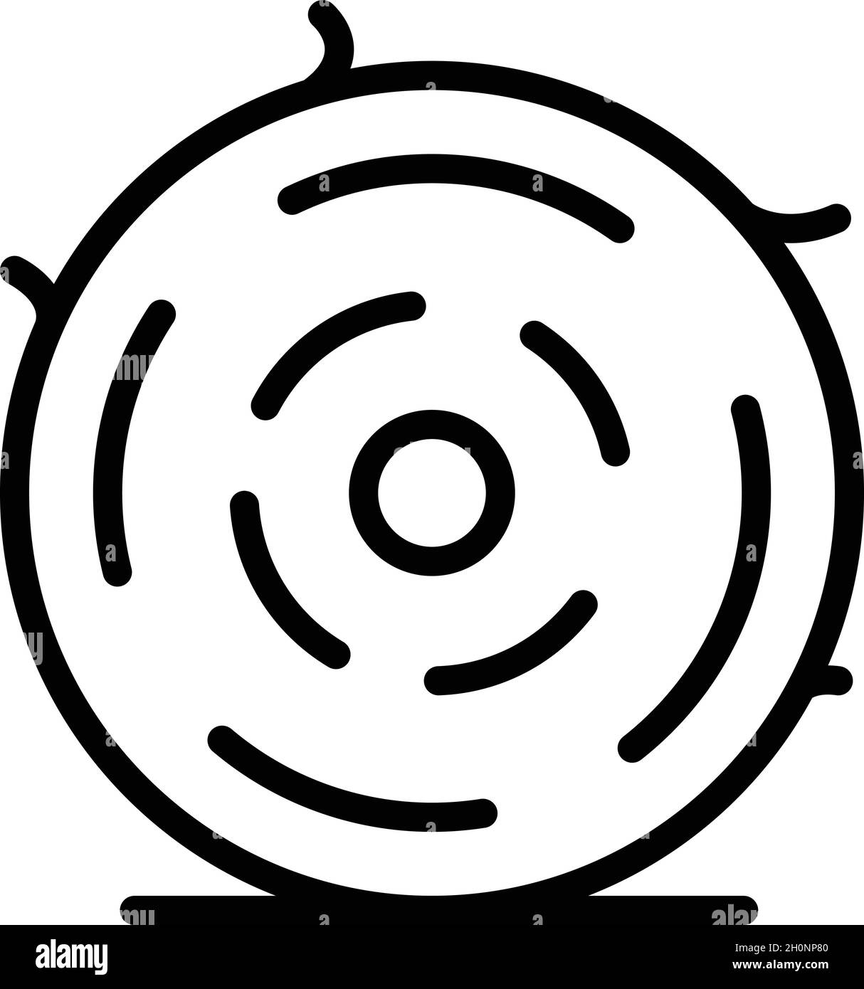 Vecteur de contour de l'icône de balle de grange.Paille de foin.Herbe de ferme Illustration de Vecteur