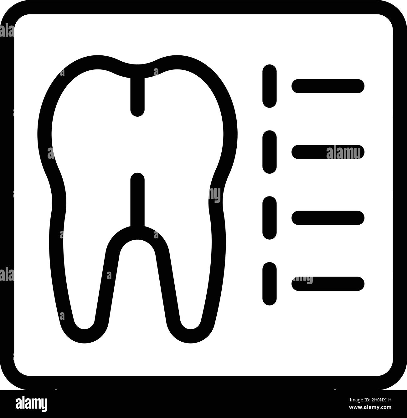 Vecteur de contour de l'icône soins dentaires.Radiographie médicale.Corps humain Illustration de Vecteur