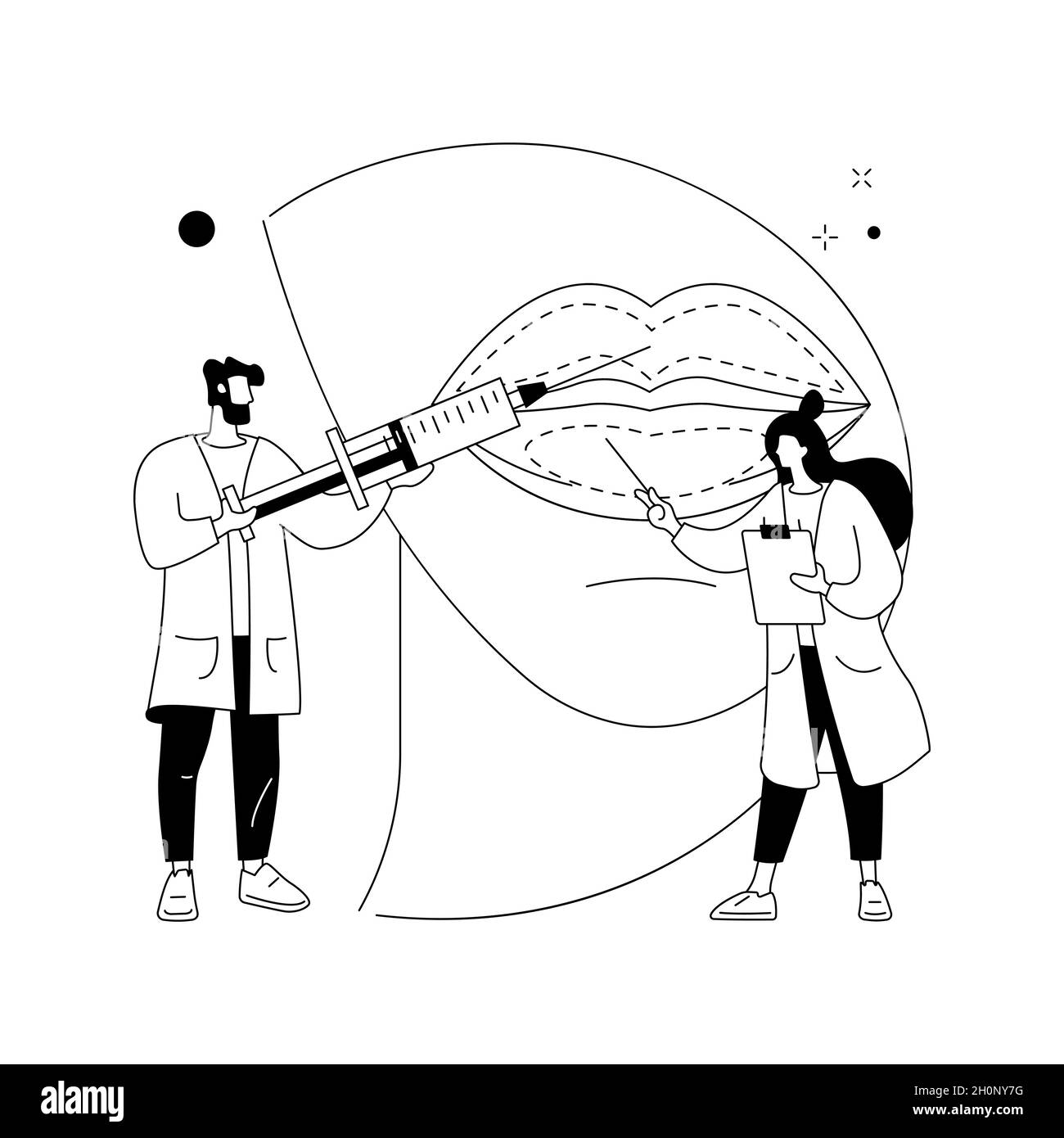 Illustration vectorielle abstraite du concept des injections de lèvre. Illustration de Vecteur