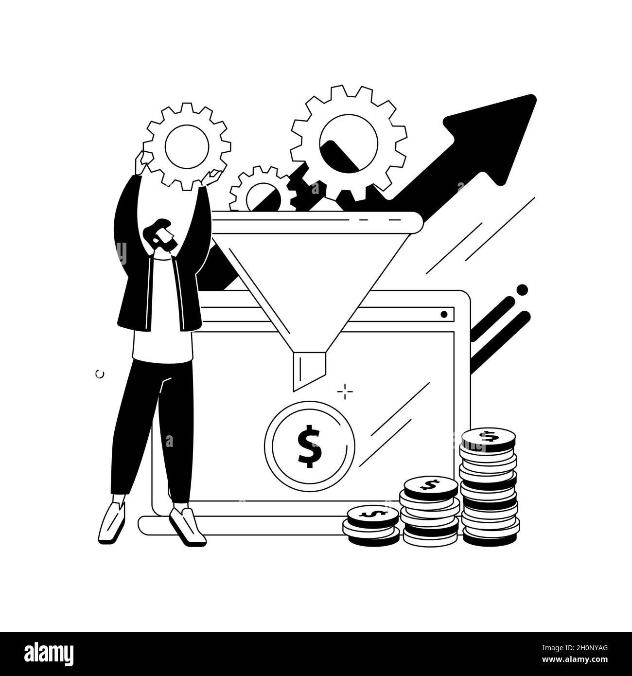 Illustration du vecteur de concept abstrait de l'optimisation du taux de conversion. Illustration de Vecteur