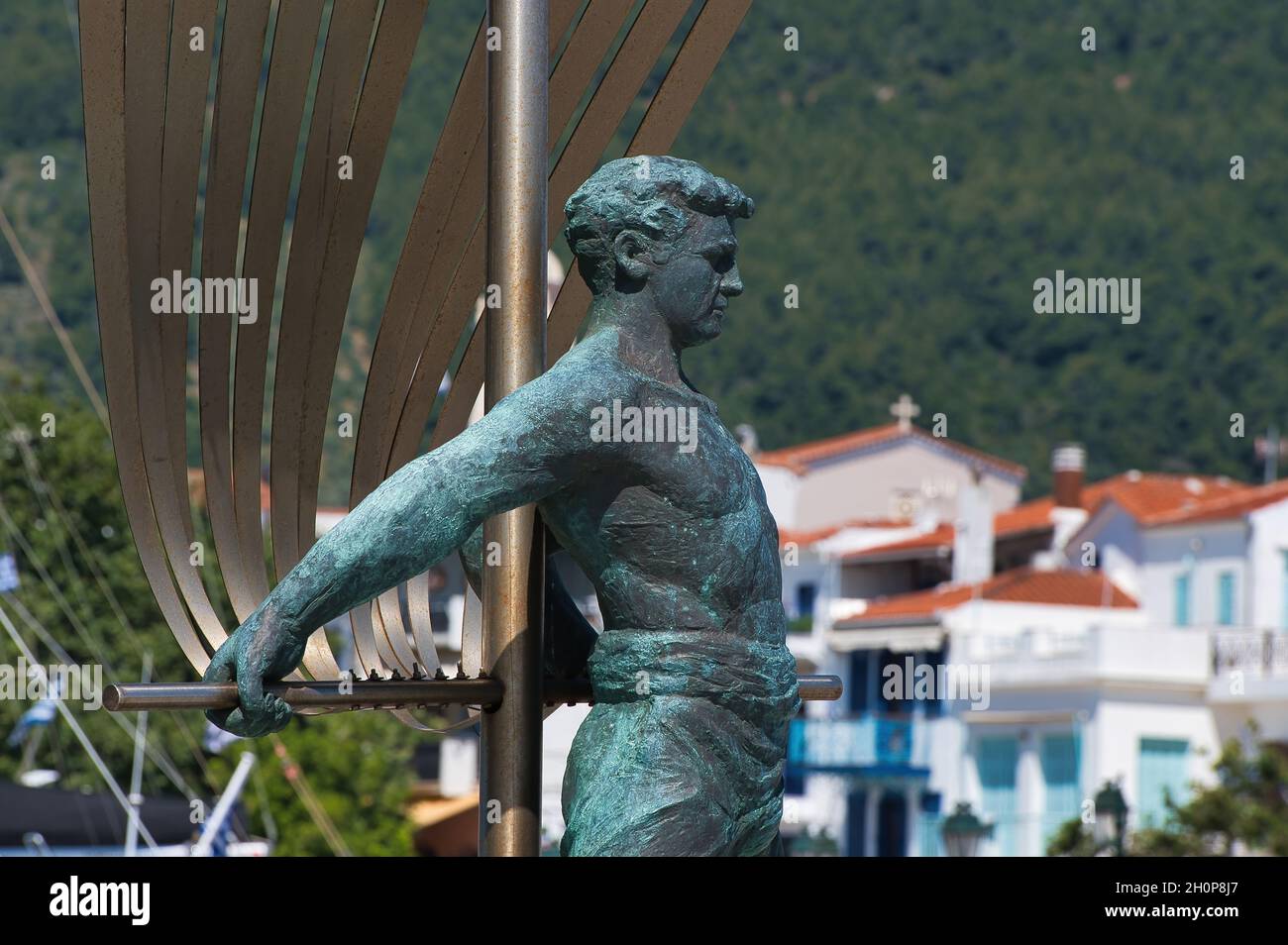 la destination touristique d'été ultime.L'ancien port.Île de Skiathos, Grèce Banque D'Images