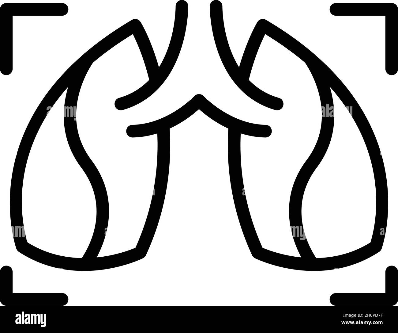 Vecteur de contour de l'icône de fluorographie des poumons.Radiographie du patient.Cancer du thorax Illustration de Vecteur