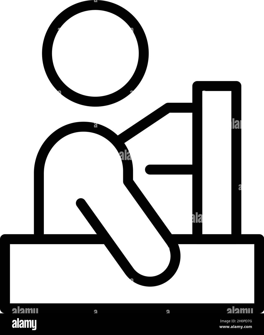 Vecteur de contour de l'icône de radiographie thoracique.Poumon du patient.Médecine santé Illustration de Vecteur