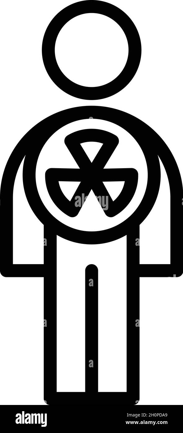 Vecteur de contour de l'icône du patient Roentgen.Cancer à rayons X.Santé coffre Illustration de Vecteur