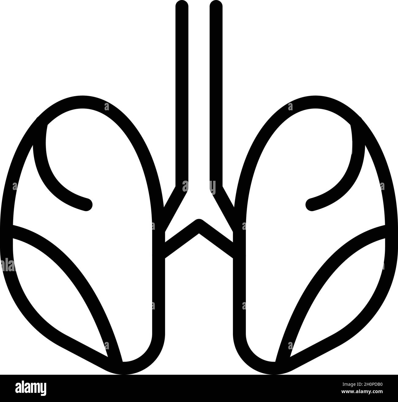 Vecteur de contour de l'icône des poumons humains.Radiographie du patient.Cancer poumons Illustration de Vecteur