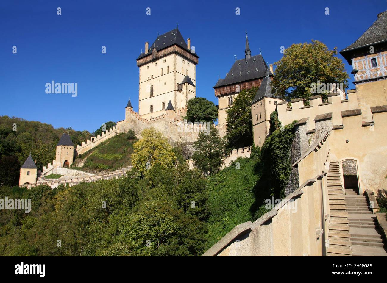 Château de Karlstejn à Karlstejn, Tchéquie (République Tchèque) Banque D'Images