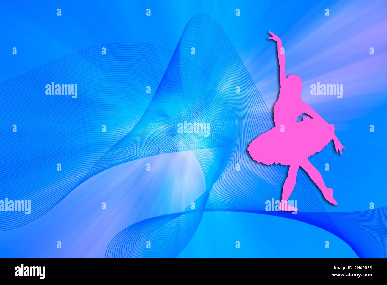 silhouette de ballerine rose Banque D'Images