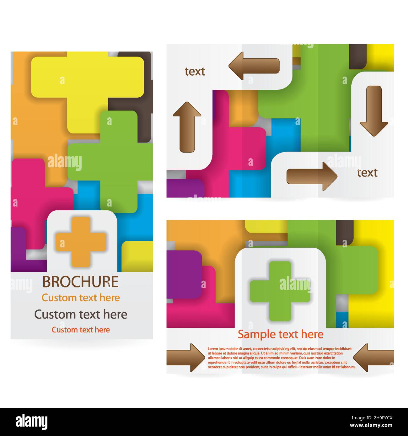 Modèle de mise en page de brochure vectoriel coloré Illustration de Vecteur