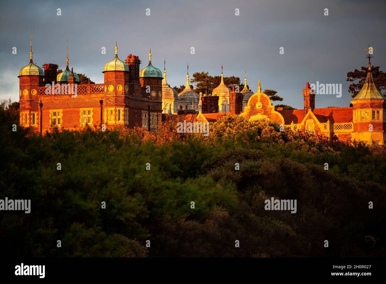 Bawdsey Manor sur la côte du Suffolk où, en 1938, Robert Watson Watt a expérimenté les ondes radio et l'invention du radar. Banque D'Images