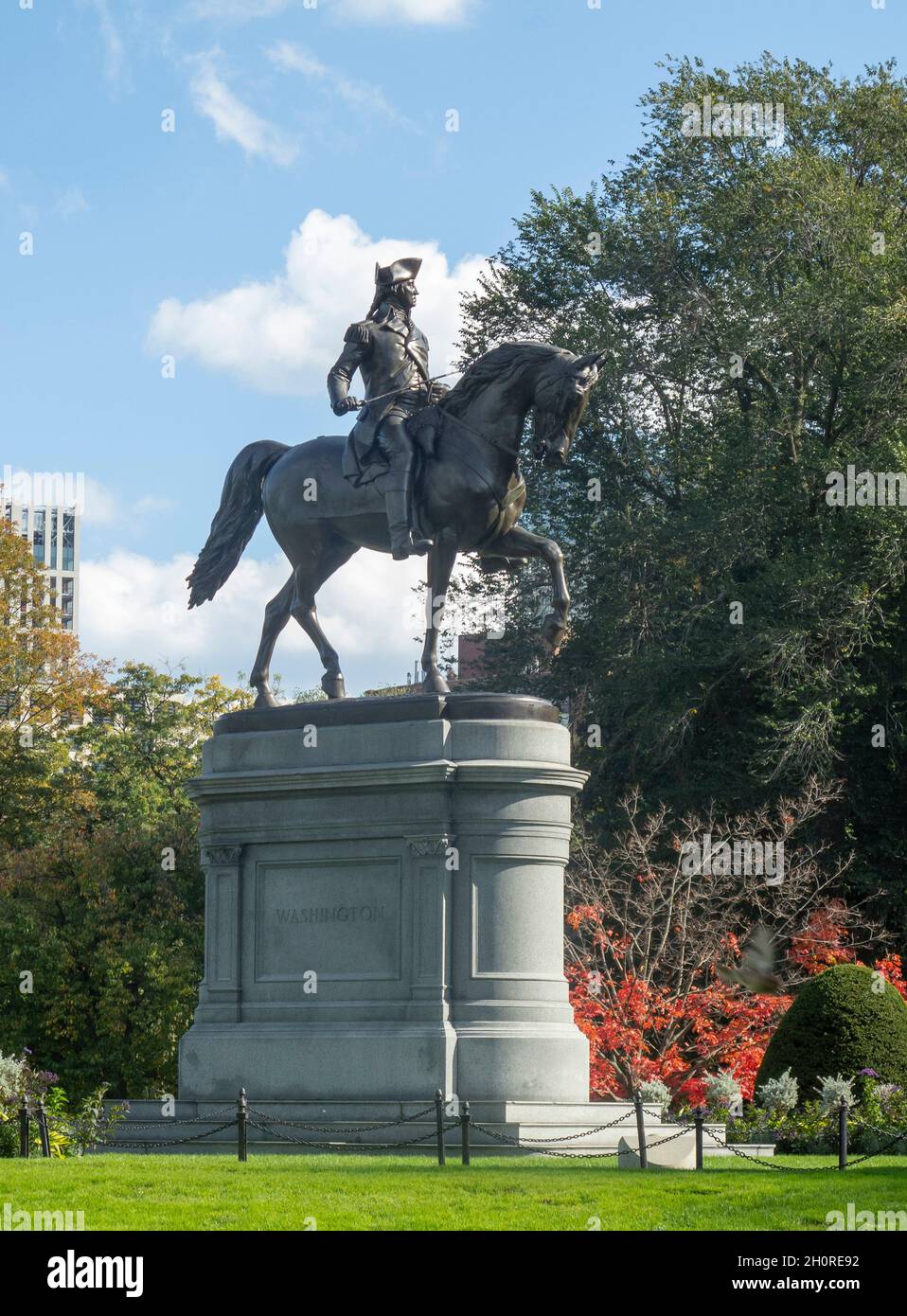 Statue de George Washington dans le Jardin Public de Boston Banque D'Images