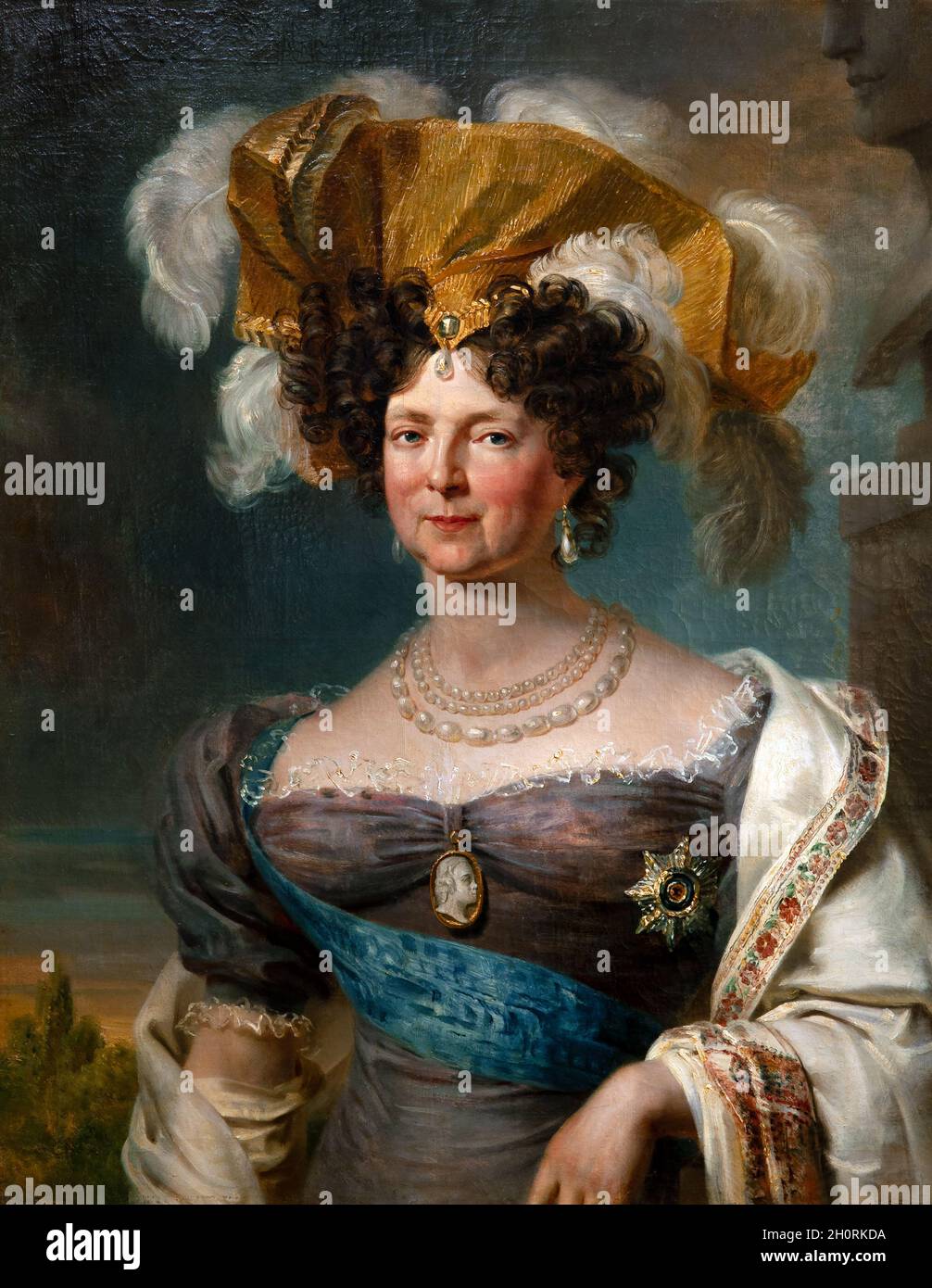 Art, art russe, George Dawe, 1781 - 1829, titre de l'œuvre, Portrait de l'épouse de Maria Fyodorovna Pavel I, 1825, huile sur toile, cm 93 x 72. Banque D'Images