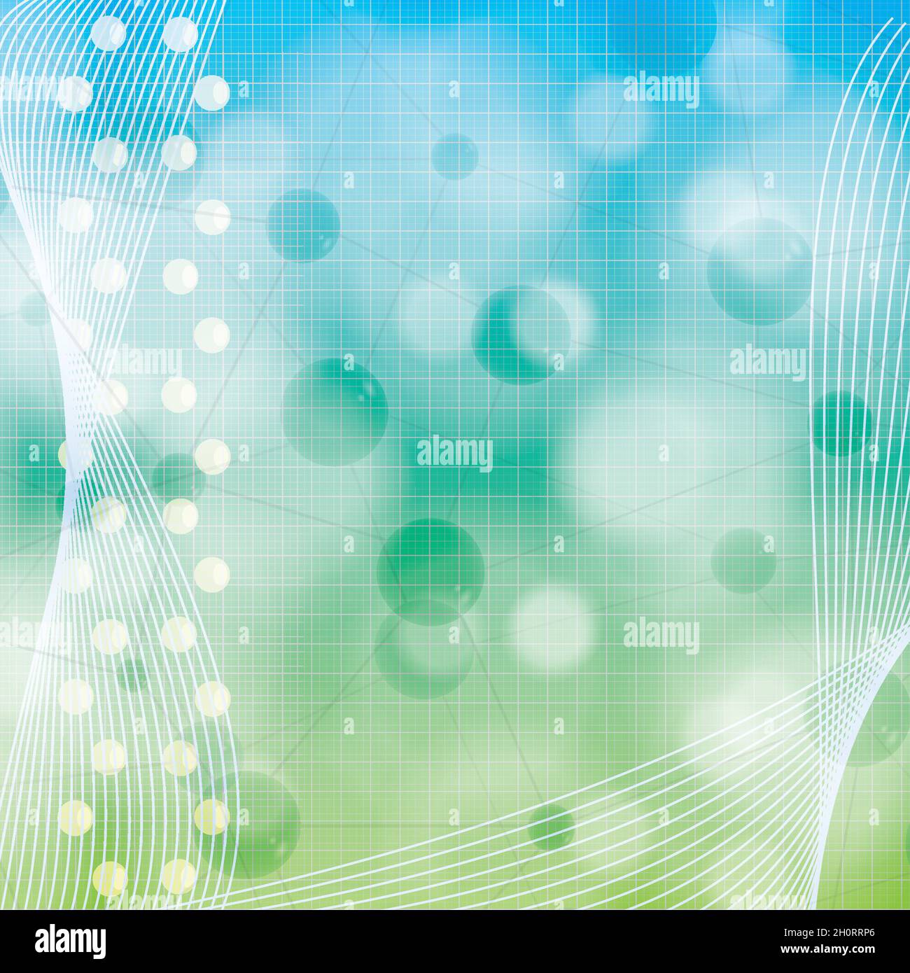 Résumé molécule fond bleu vert Illustration de Vecteur