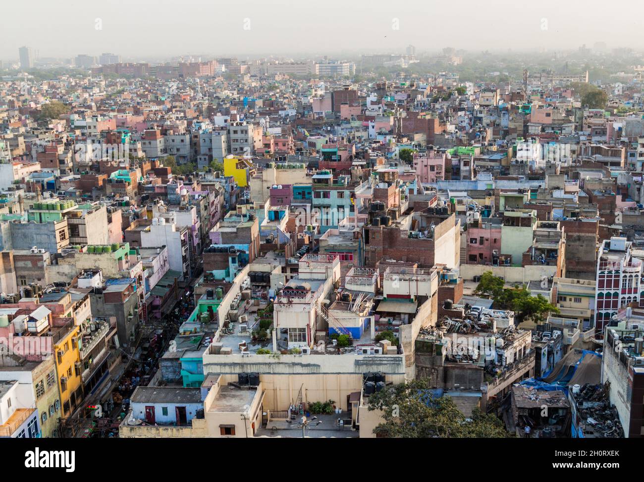 Vue aérienne de Old Delhi, Inde Banque D'Images