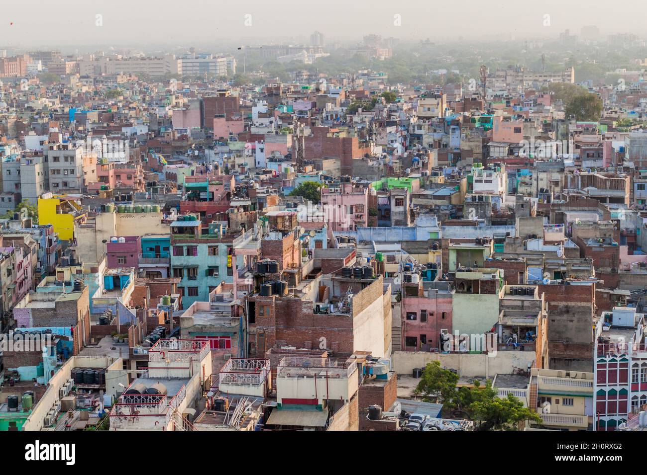 Vue aérienne du Vieux Delhi, Inde Banque D'Images