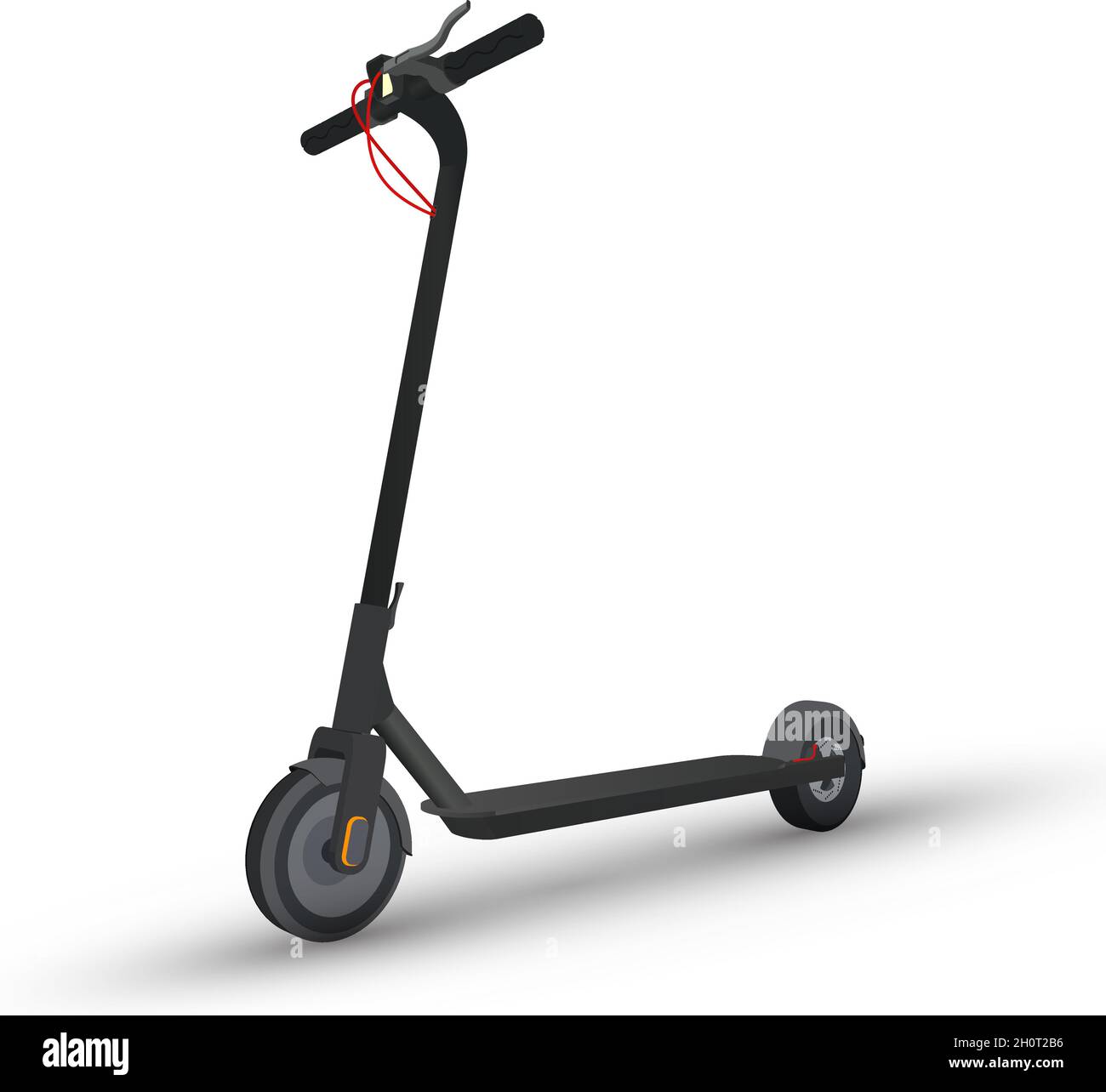 Illustration vectorielle détaillée de la moto-trioter électrique noire isolée sur blanc Illustration de Vecteur