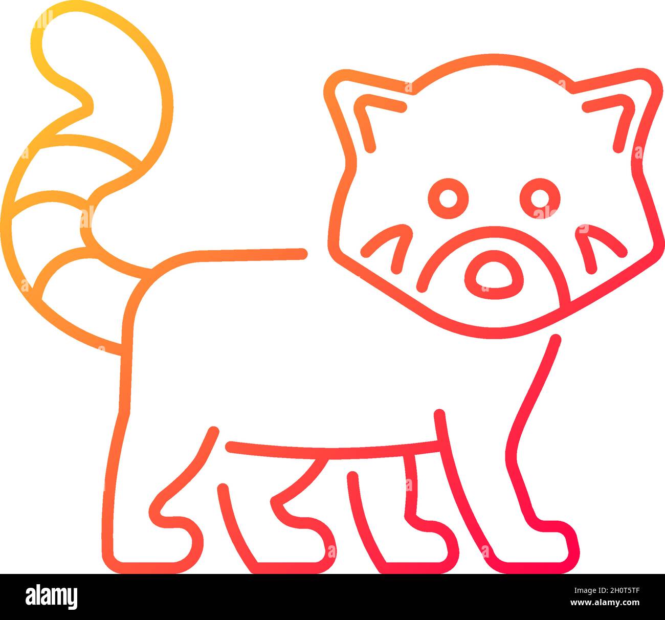 Icône de vecteur linéaire de gradient Panda rouge Illustration de Vecteur