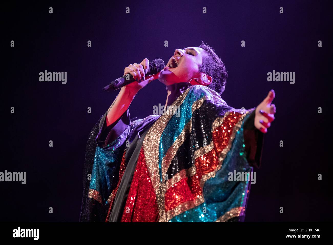 Barcelone, Espagne.2021.09.30. Concert de Fabia Rebordao Singer à Sala BARTS.Photographe: Aitor Rodero. Banque D'Images