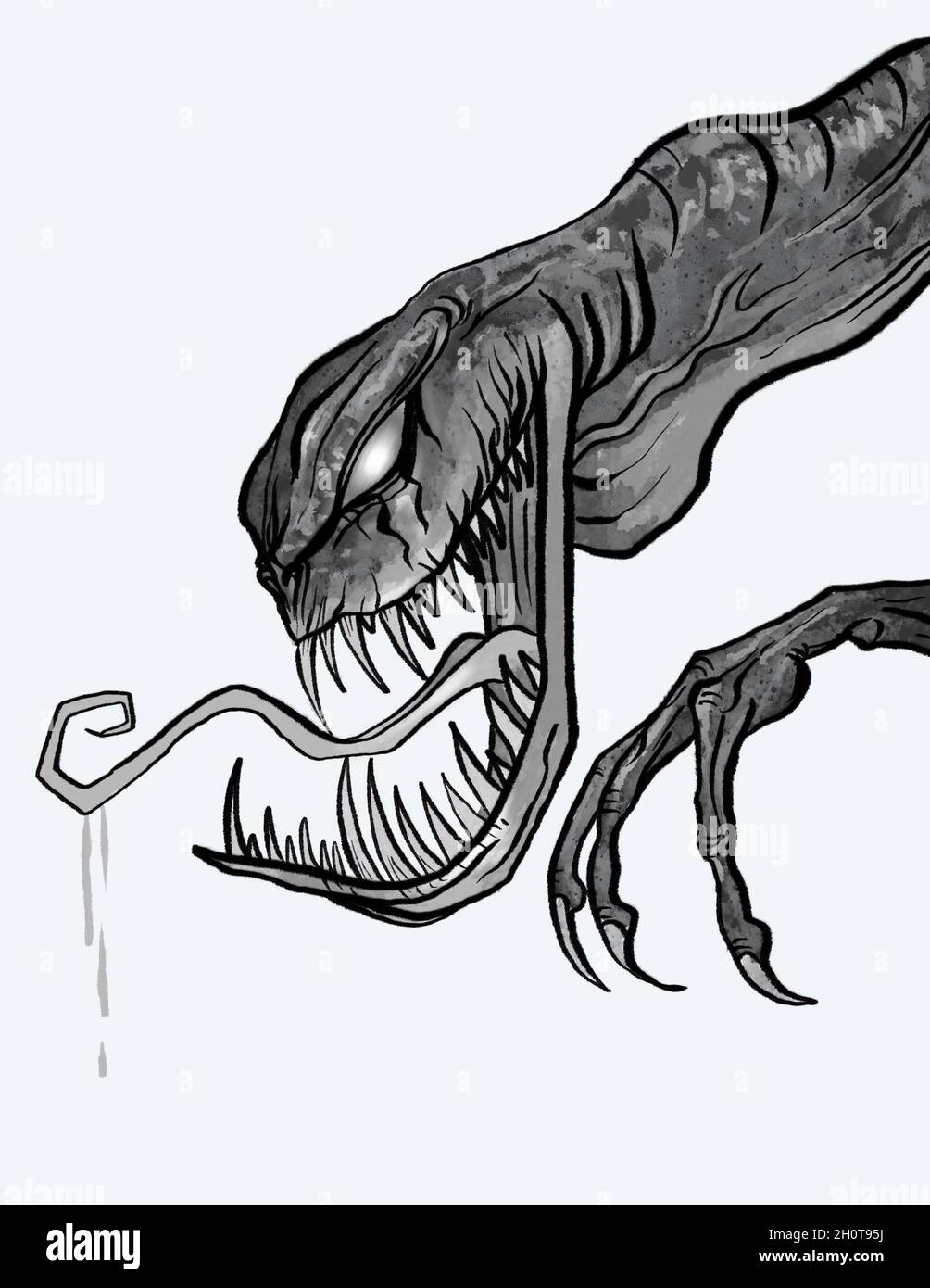 une illustration hideous droiement monstre dessinée à la main Banque D'Images