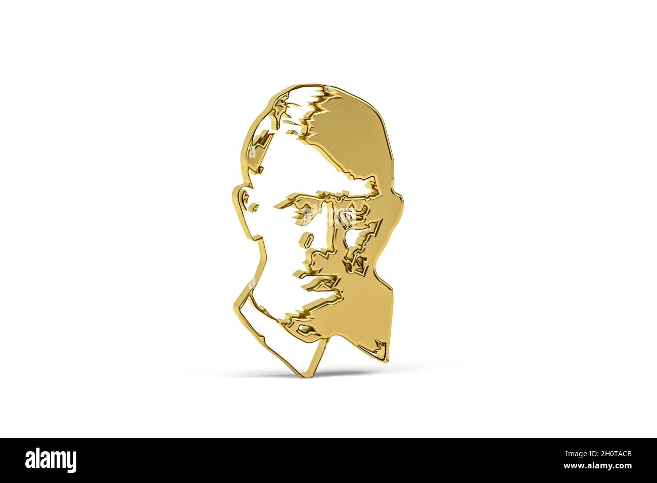 Icône Golden nazisme isolée sur fond blanc - rendu 3D Banque D'Images
