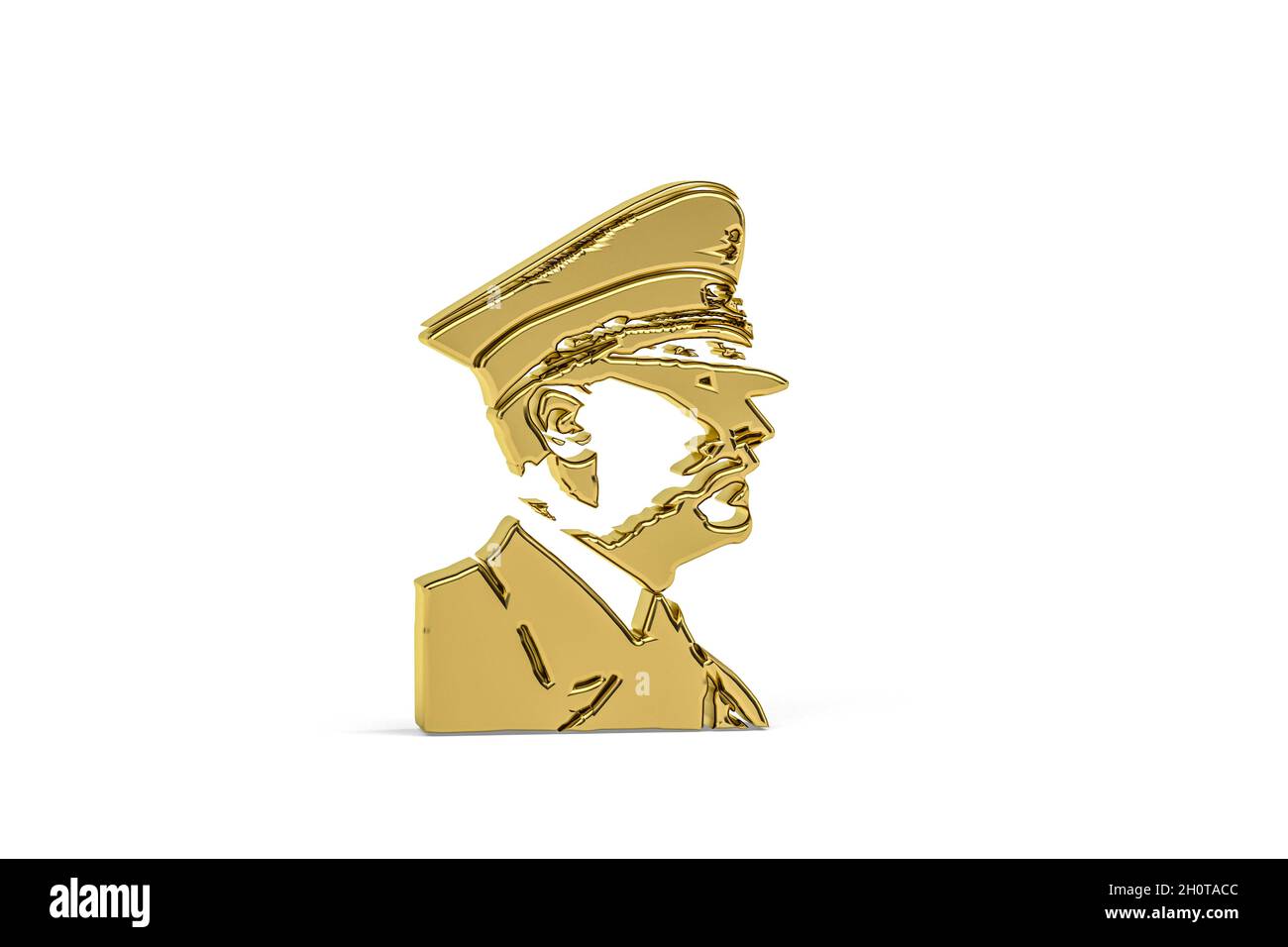 Icône Golden nazisme isolée sur fond blanc - rendu 3D Banque D'Images