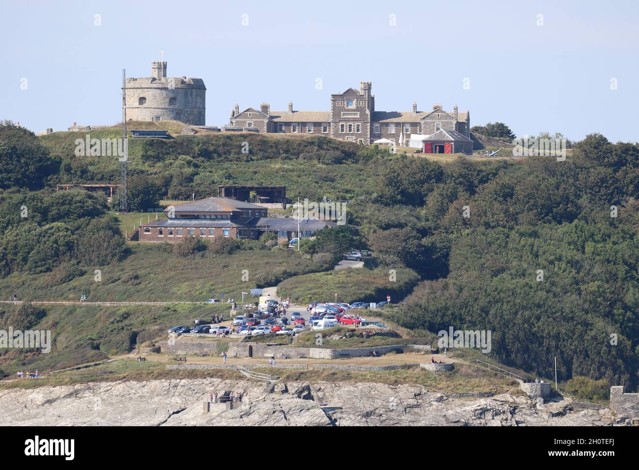 Vue de la mer autour de Falmouth, Cornwall, Royaume-Uni Banque D'Images