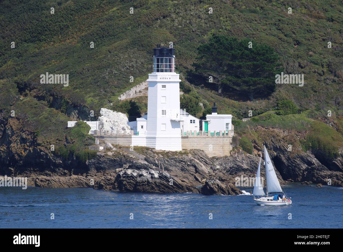 Vue de la mer autour de Falmouth, Cornwall, Royaume-Uni Banque D'Images