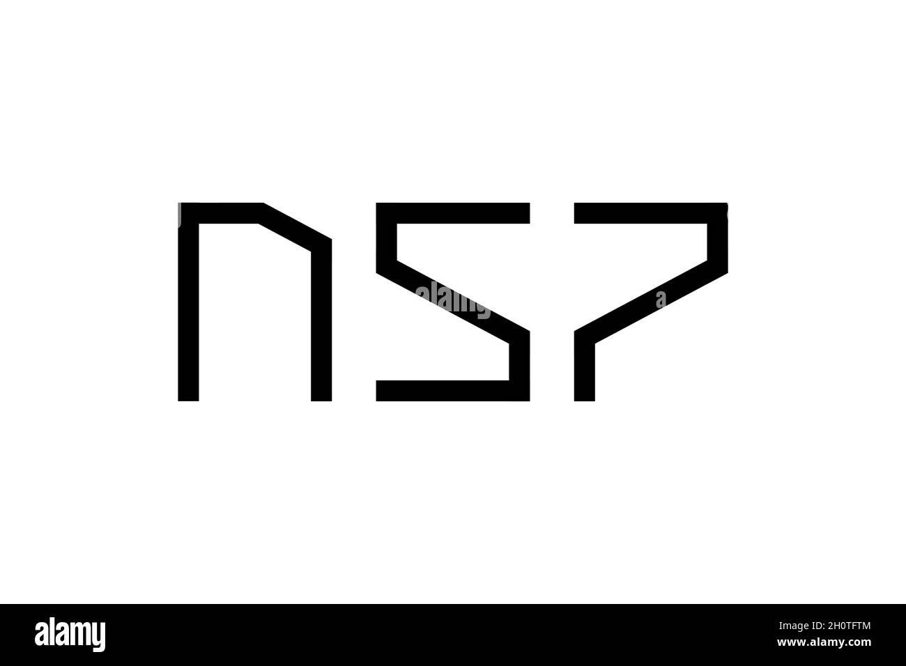 Initiale NSP résumé lettres futuristes pour le progrès technologie identité concept de logotype.Nom de la société art typographie monogramme signe.Illustration du modèle de conception du logo Vector eps isolé Illustration de Vecteur