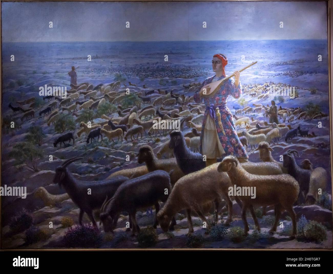 N. G. Karakhan, Berger, huile sur toile, Musée d'art Nukus (Musée Savitsky), Nukus, Karakalpakstan, Ouzbékistan Banque D'Images