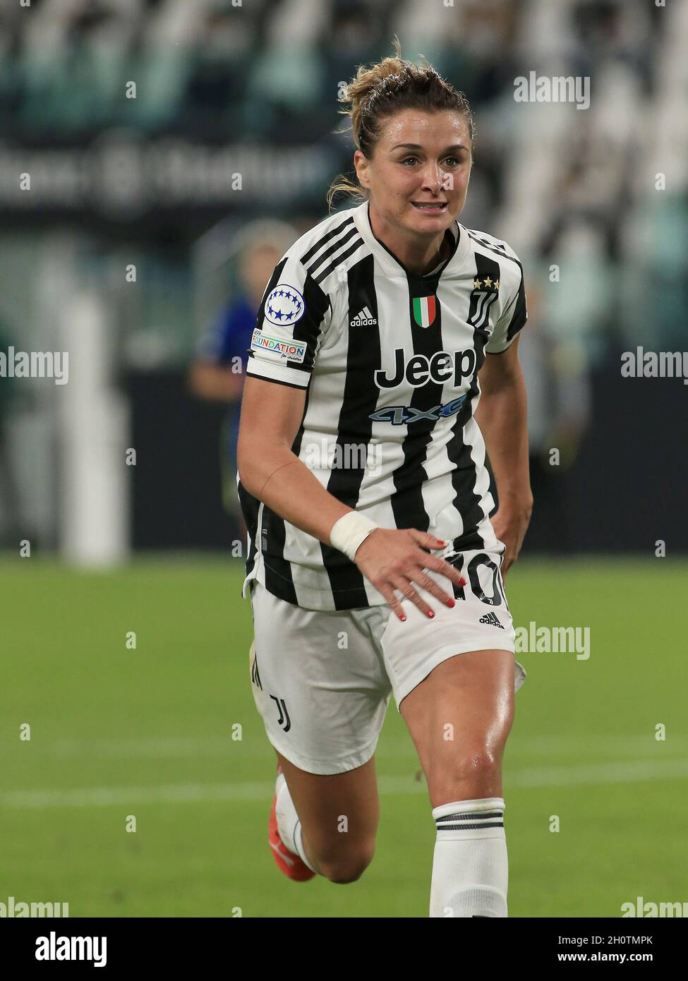 Turin, Italie.13 octobre 2021.Cristiana Girelli (Juventus FC Women) lors du Juventus FC contre Chelsea, match de football féminin de la Ligue des champions de l'UEFA à Turin, Italie, octobre 13 2021 crédit: Independent photo Agency/Alay Live News Banque D'Images