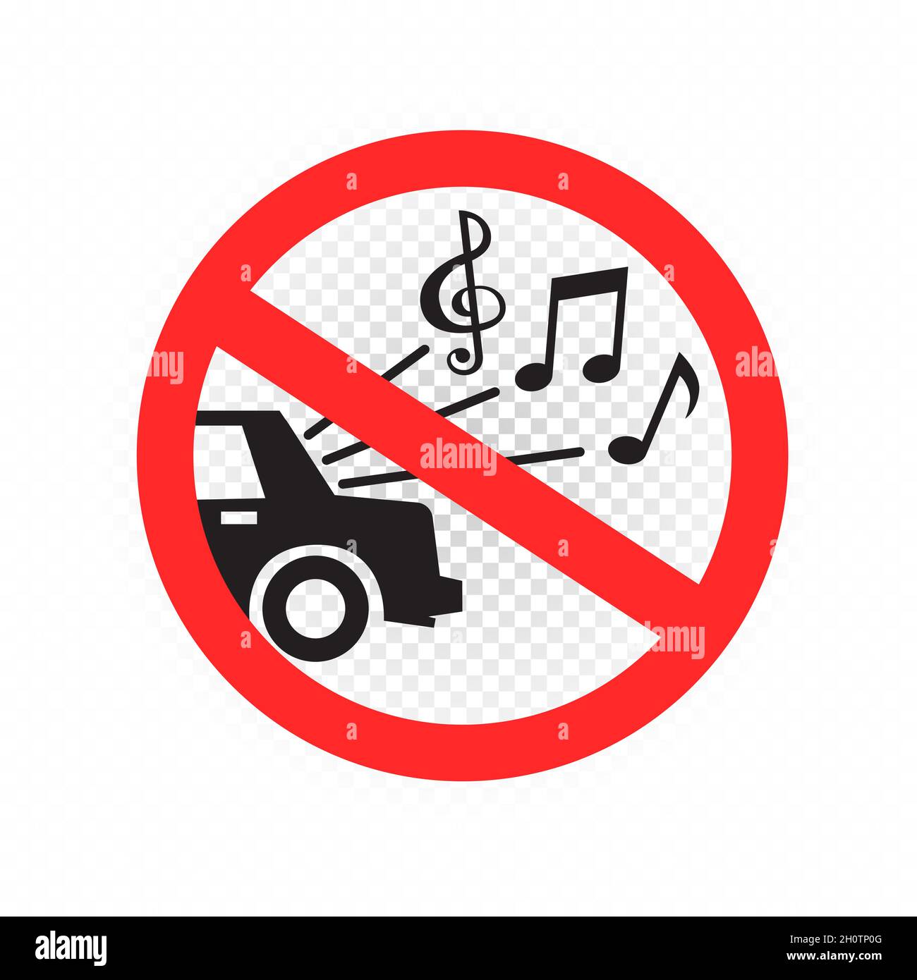 il est interdit de diffuser de la musique à plein volume dans la voiture Illustration de Vecteur