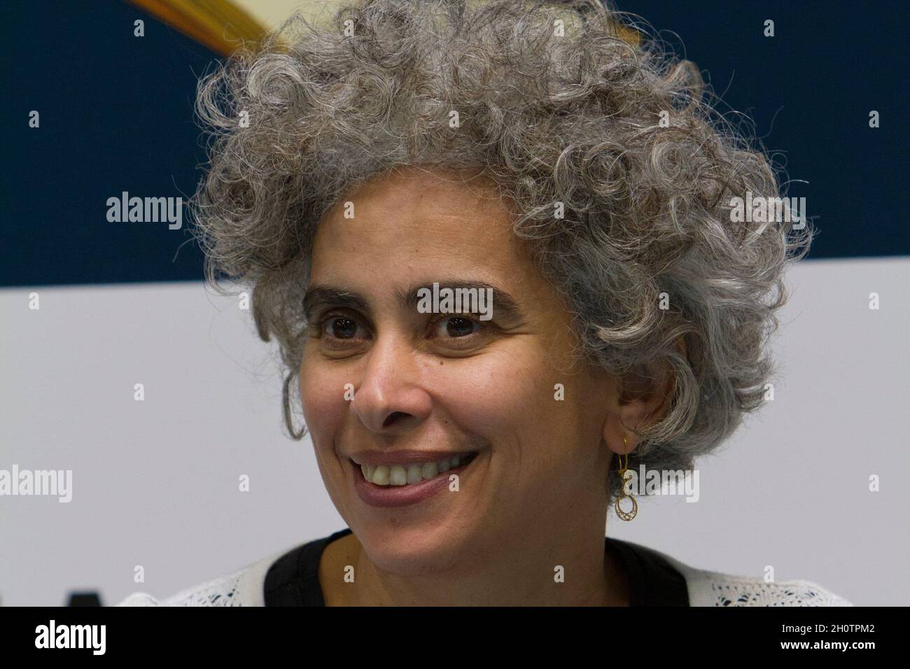 Turin, Italie.14 octobre 2021.L'auteur palestinien et essayiste Adania Shibli (عدنية شبلي) est invité de 2021 Torino Book Fair.Credit: Marco Destefanis/Alamy Live News Banque D'Images