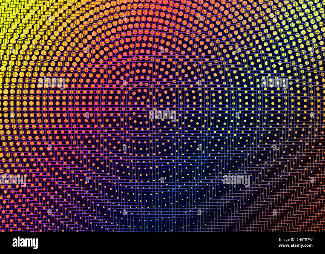 Modèle de texture en pointillés.Lumière grille multicolore, vecteur arc-en-ciel cercle géométrique moderne.Motif géométrique en demi-ton avec couleur de dégradé Illustration de Vecteur