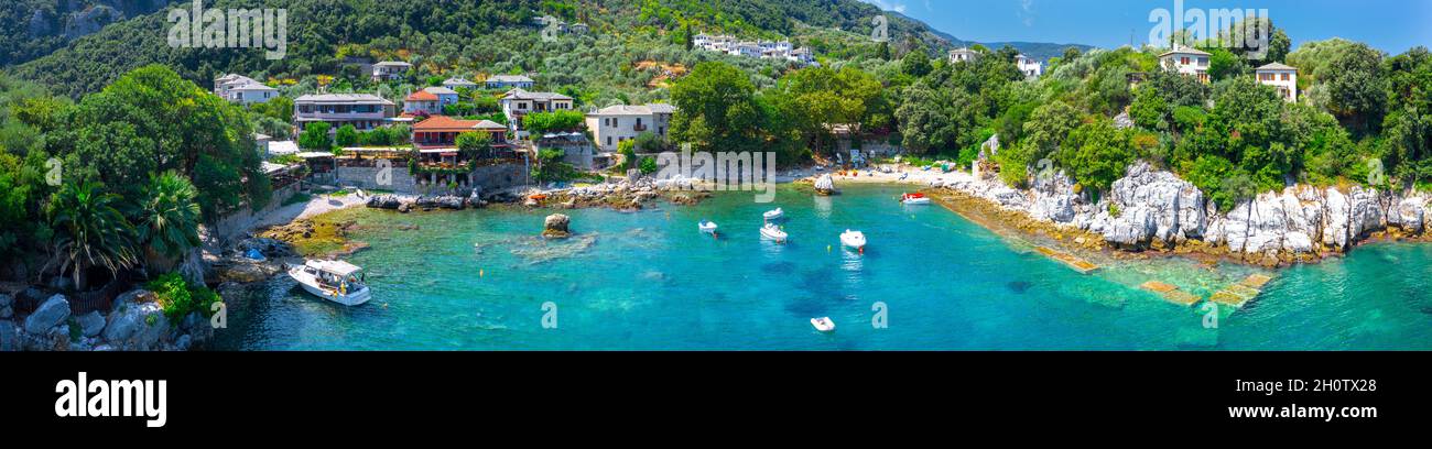 Célèbre plage de Damouchari, Pélion, Grèce. Banque D'Images