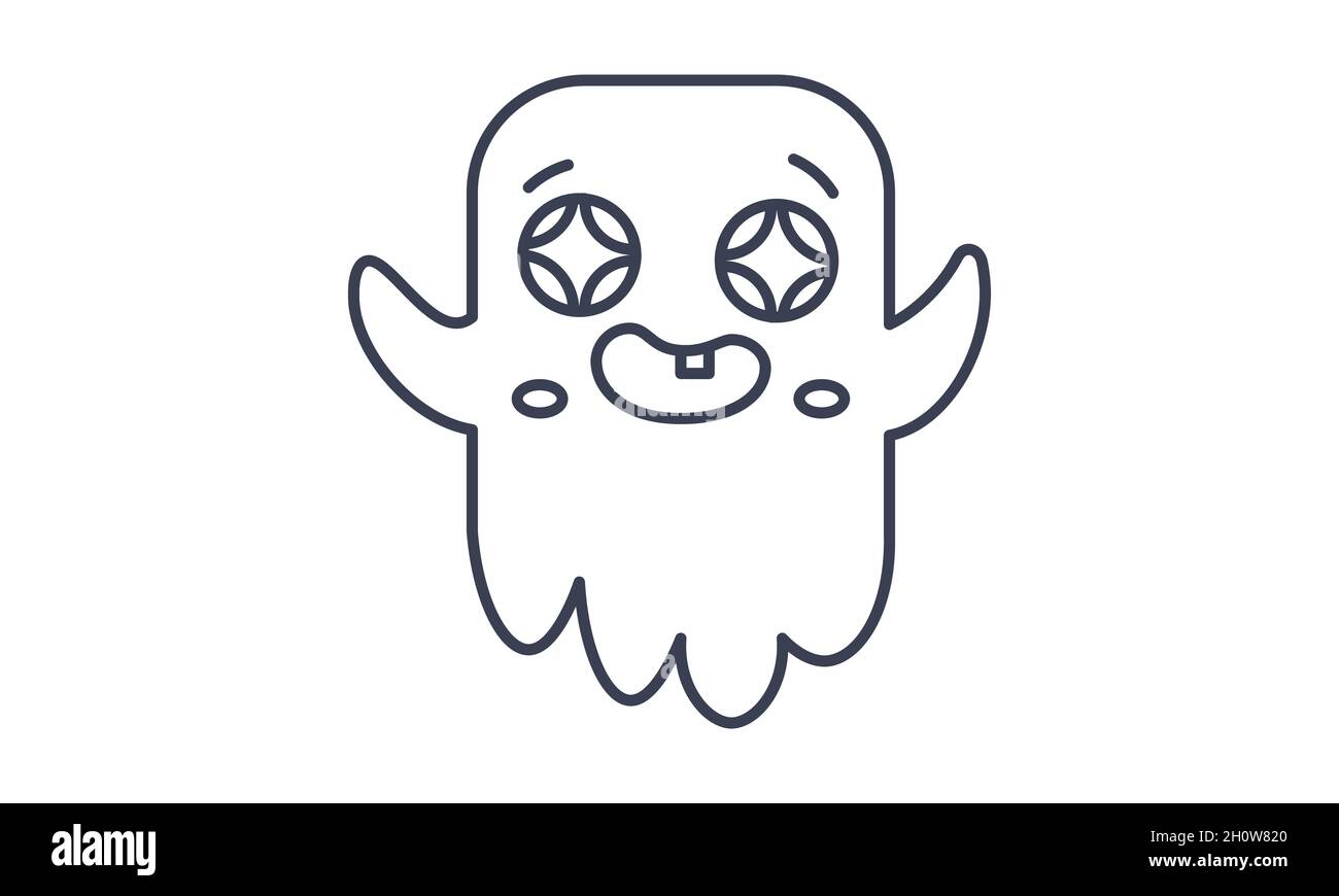 Joli personnage fantôme. Illustration vectorielle Halloween. Illustration de Vecteur
