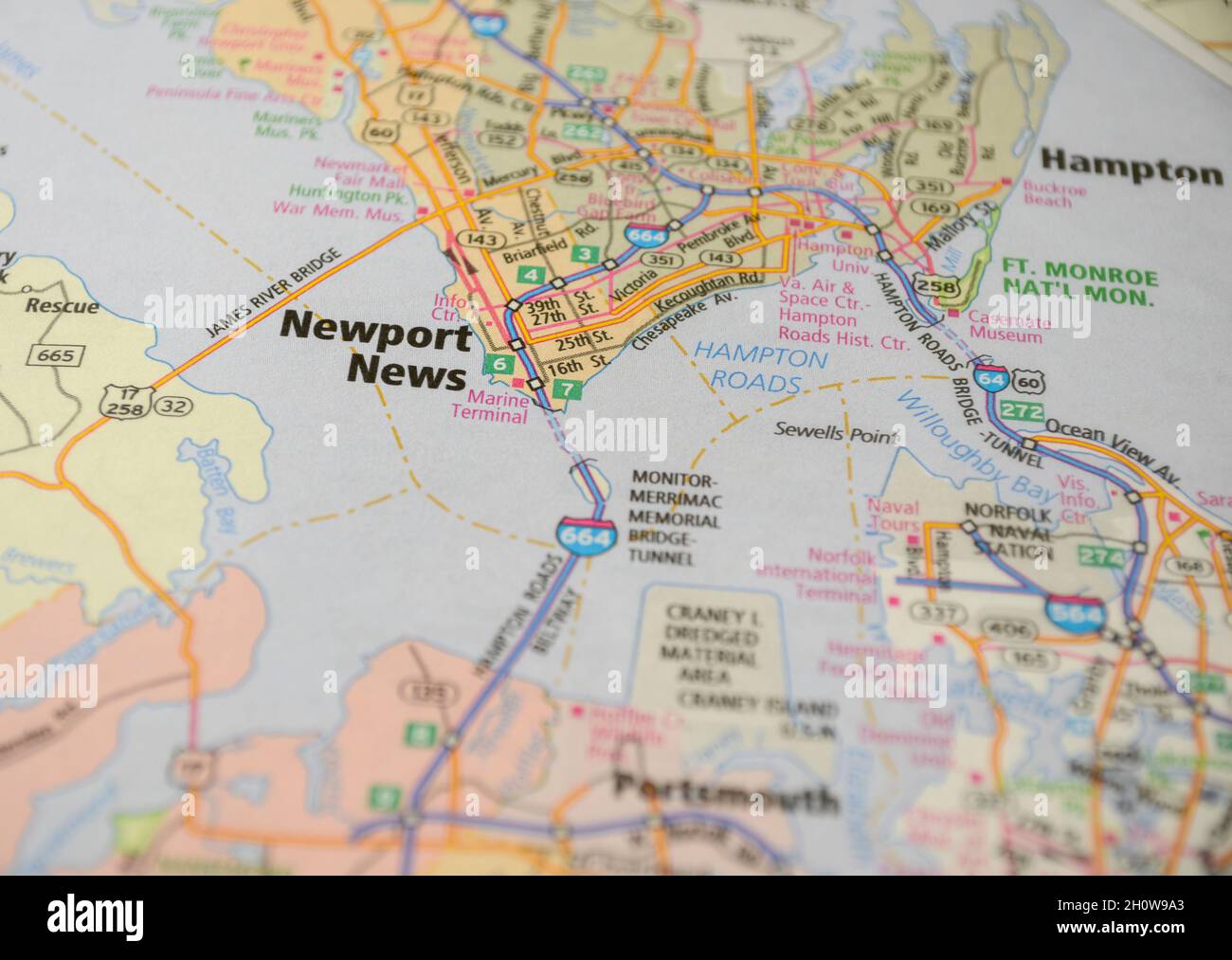 Carte de la ville de Newport News, va Photo Stock - Alamy