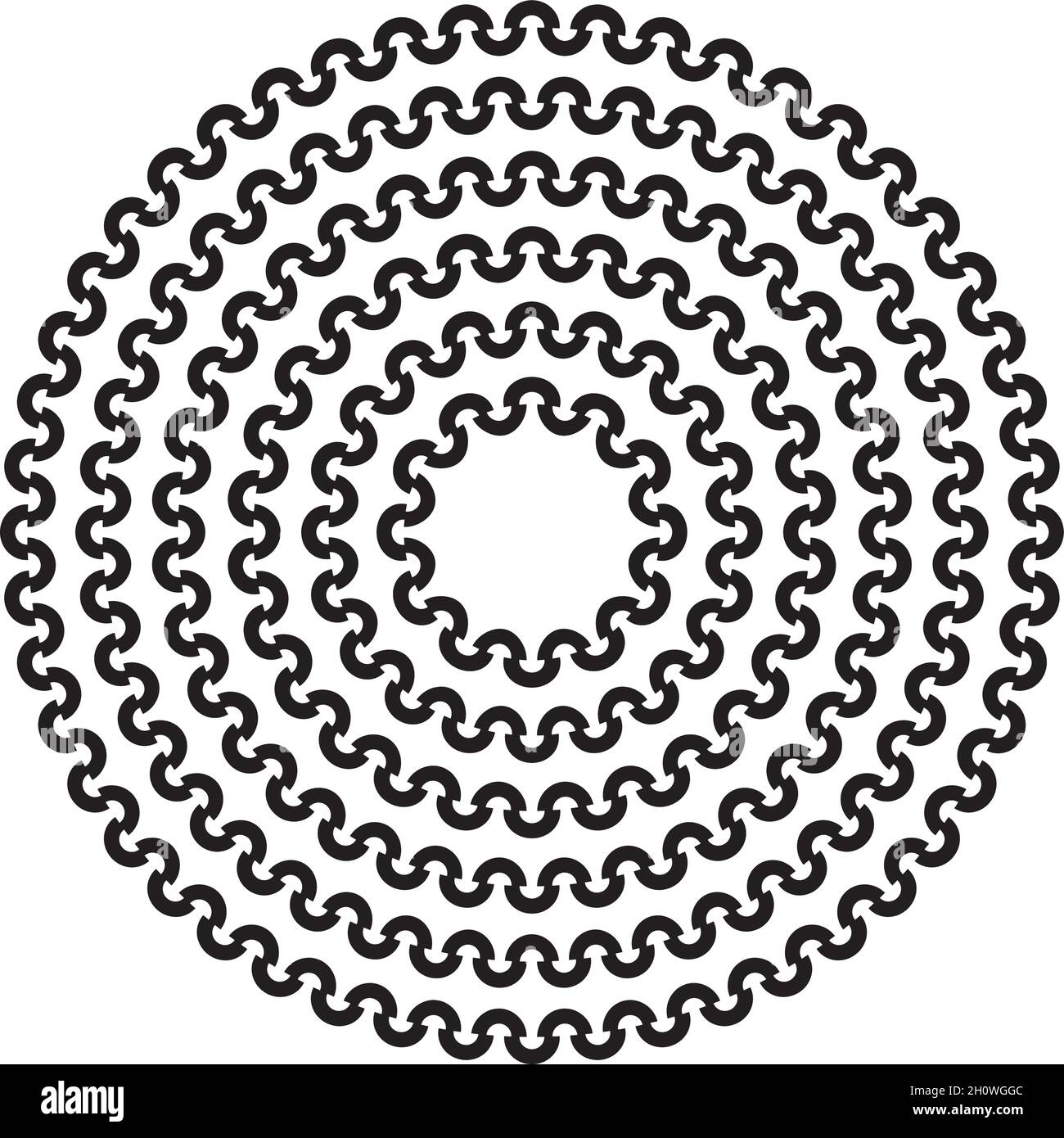 Cadre circulaire circulaire à motif demi-cercle dans une gamme de tailles. Illustration de Vecteur