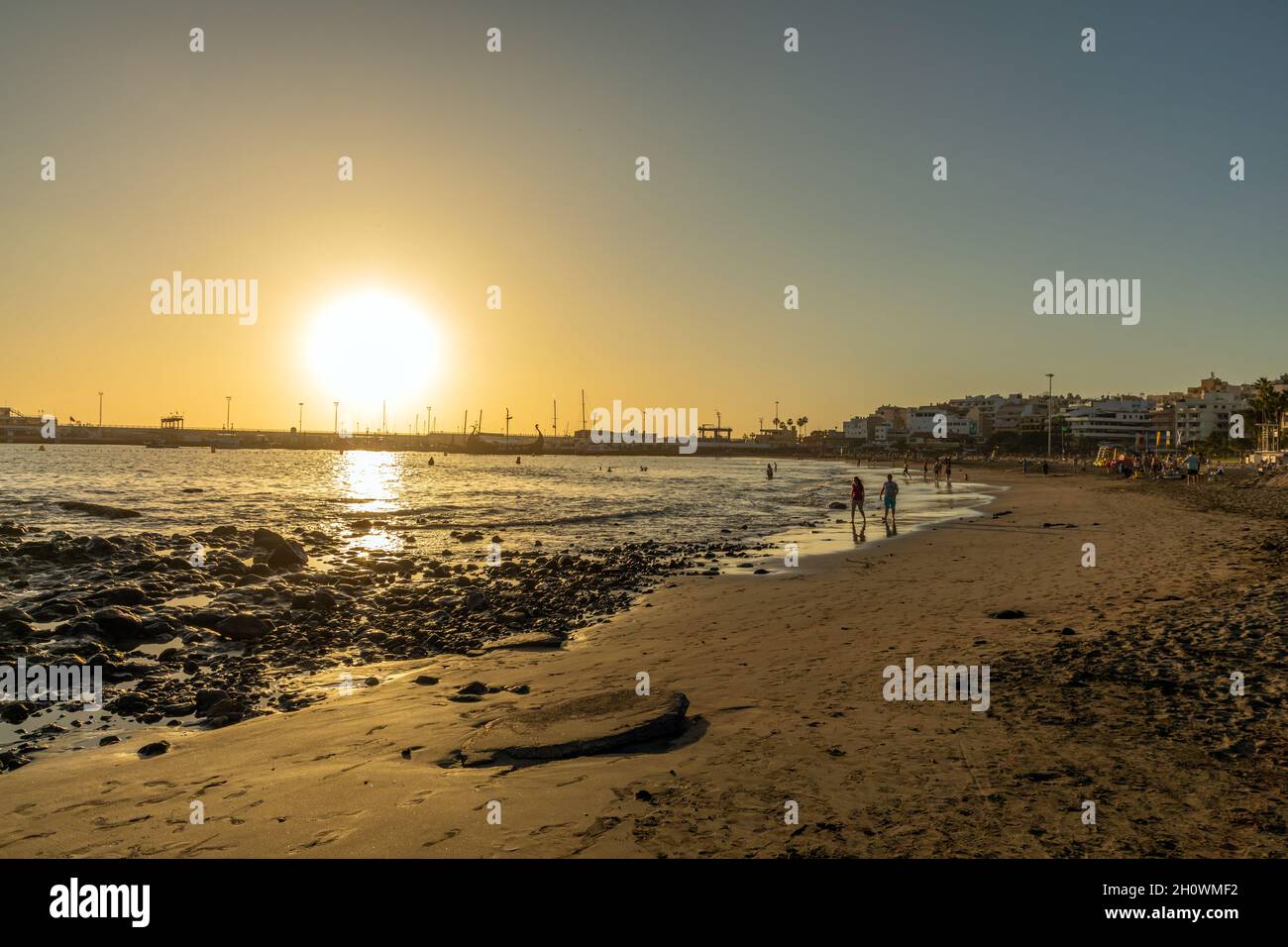 À Playa de Los Cristianos à Ténérife Banque D'Images