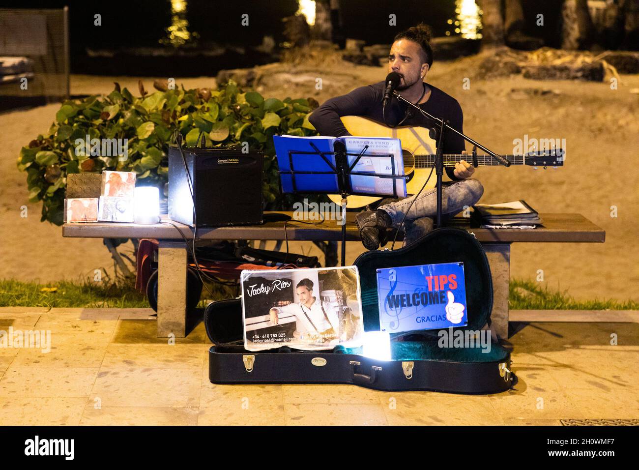 À Playa de Los Cristianos à Ténérife Banque D'Images