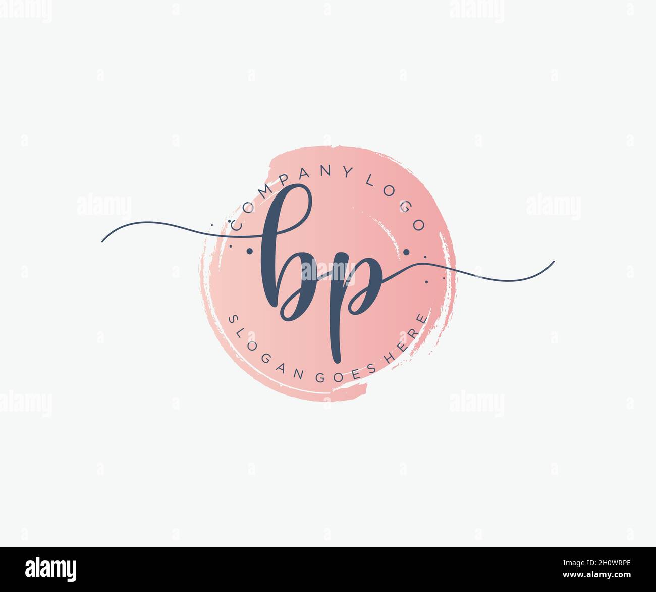 Logo BP féminin.Utilisable pour les logos nature, salon, Spa, cosmétique et Beauté.Elément de modèle de logo Flat Vector. Illustration de Vecteur