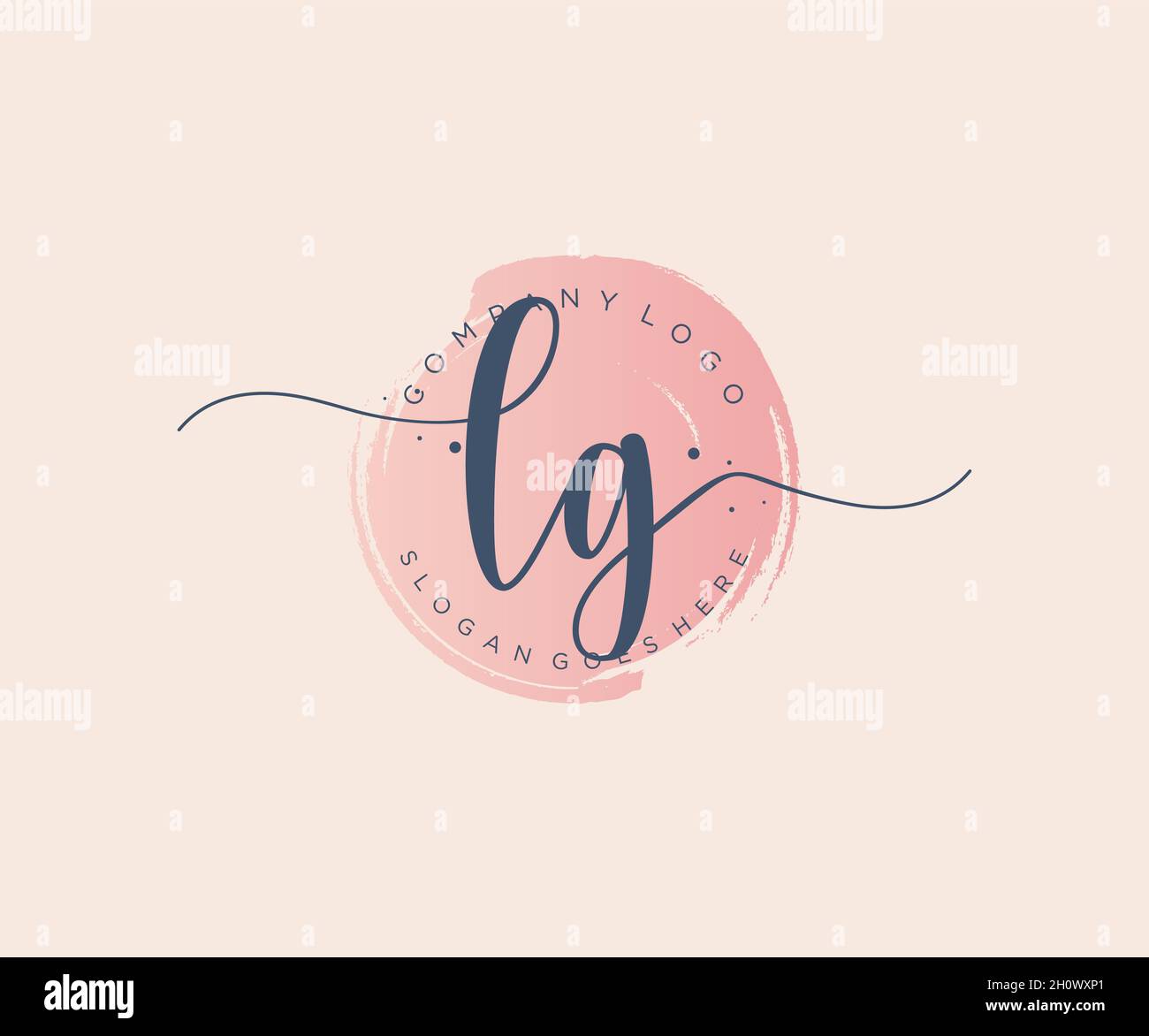 Logo LG féminin.Utilisable pour les logos nature, salon, Spa, cosmétique et Beauté.Elément de modèle de logo Flat Vector. Illustration de Vecteur