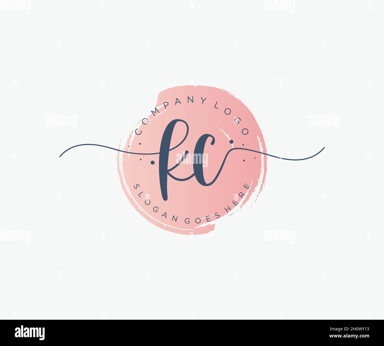 Logo KC féminin.Utilisable pour les logos nature, salon, Spa, cosmétique et Beauté.Elément de modèle de logo Flat Vector. Illustration de Vecteur